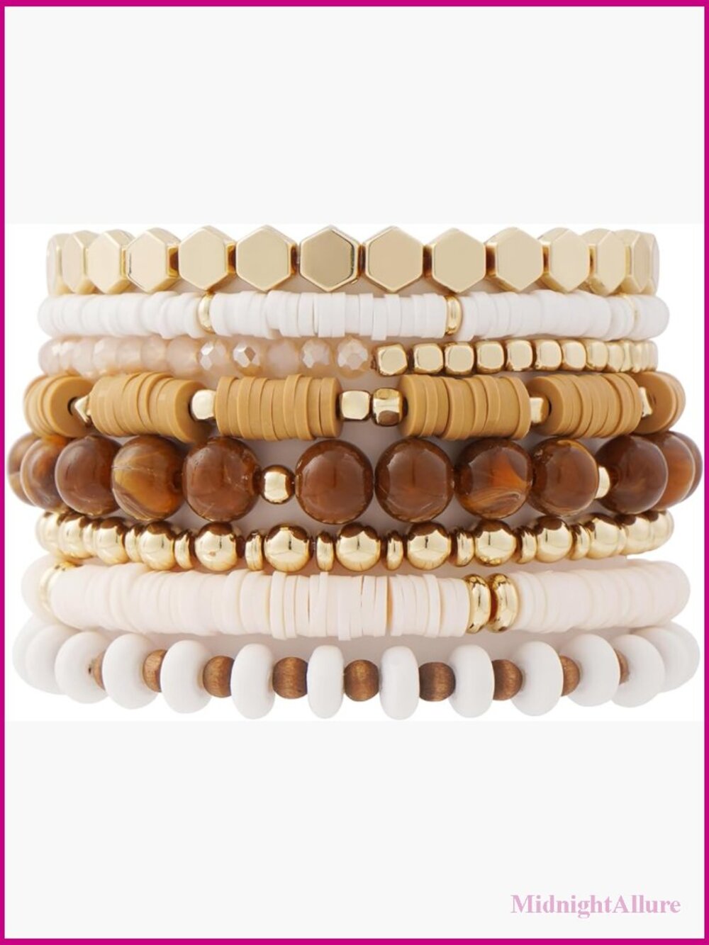 Heishi Clay Bead Stretch Bracelets Set Stackable Boho Layering Jewelry